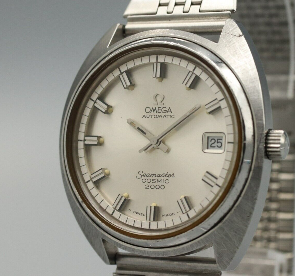 *NEAR MINT* Vintage OMEGA Seamaster COSMIC 2000 Automatic Silver Dial Mens Watch