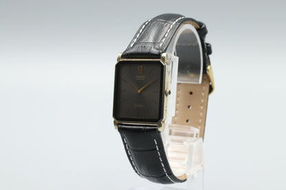 *Exc+5* Vintage SEIKO Dolce 7730-5040 Quartz Black Dial Tank Mens Watch JAPAN