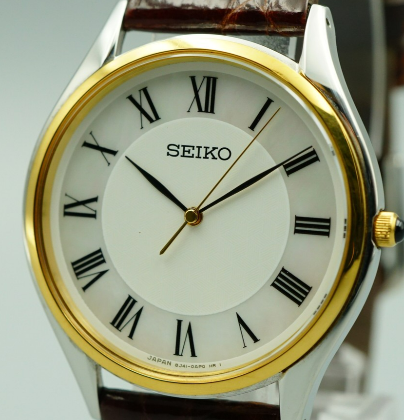 *NEAR MINT* SEIKO Dolce 8J41-0AJ0 Quartz White Dial Round 32mm Mens Watch