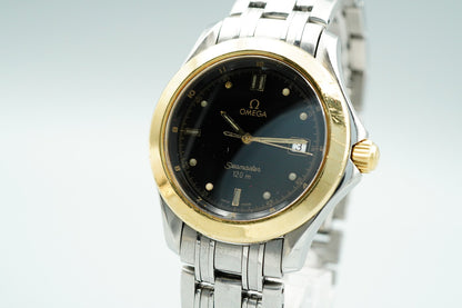 *Exc+5* Vintage 1990s OMEGA Seamaster Cal.1438 196.1501 Qz Black 36mm Mens Watch