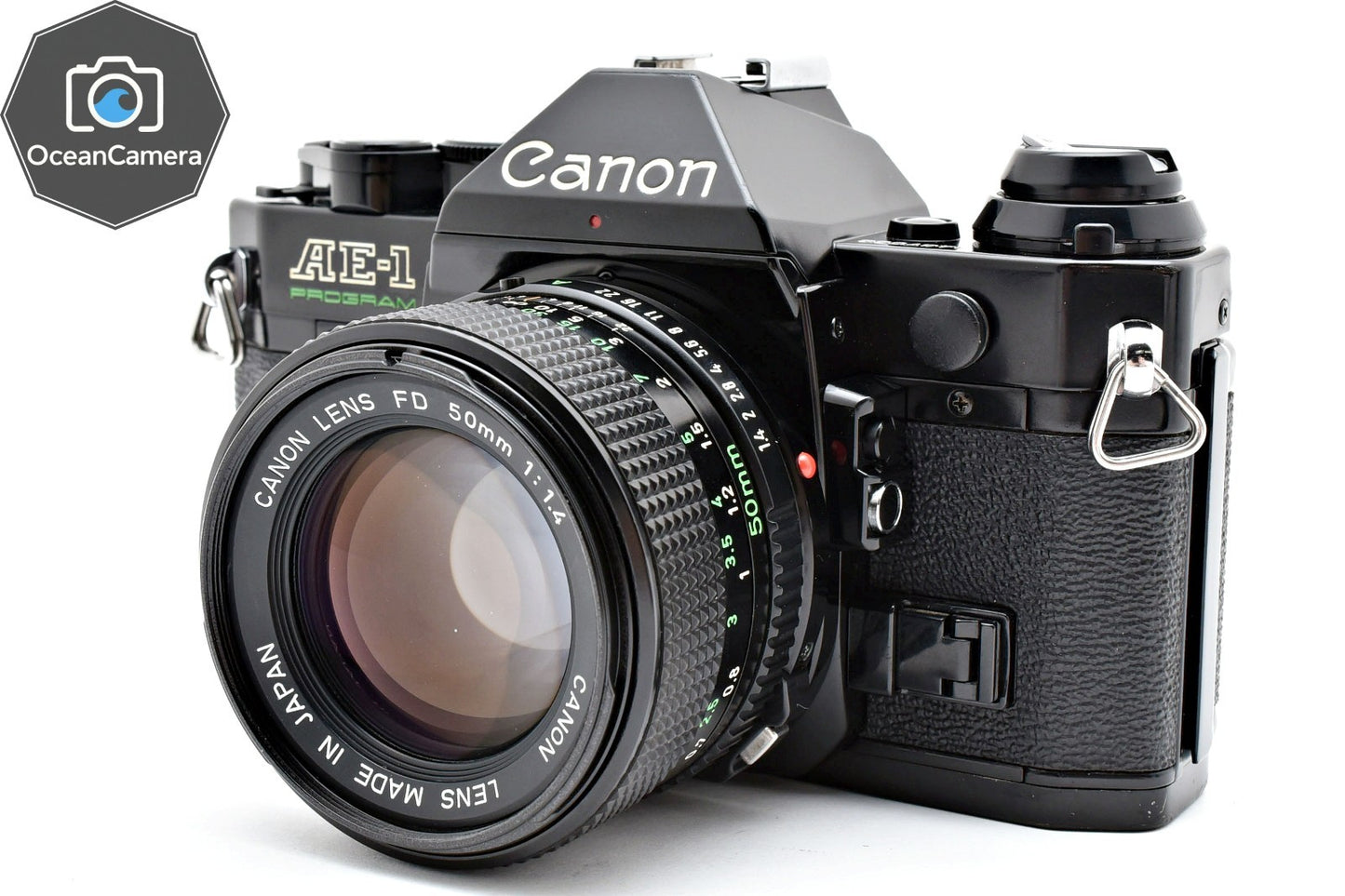 *N MINT* Canon AE-1 Program Black 35mm SLR Film Camera NFD 50mm F1.4 Lens JAPAN
