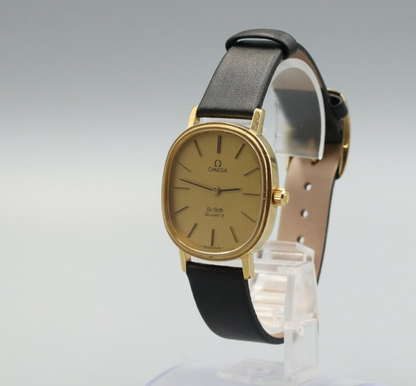*Exc+5* Vintage OMEGA De Ville Cal.1330 Ref.191.0046 Quartz Gold Dial Mens Watch