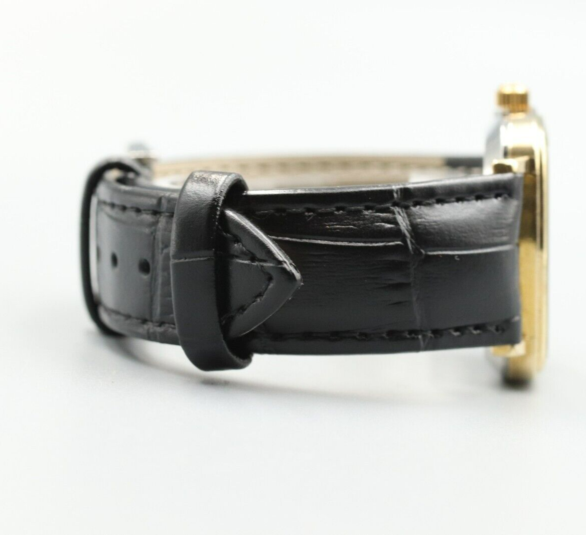 *NEAR MINT* Vintage OMEGA De Ville Cal.1330 Quartz Gold Dial Square Mens Watch