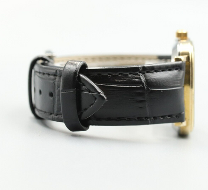 *NEAR MINT* Vintage OMEGA De Ville Cal.1330 Quartz Gold Dial Square Mens Watch