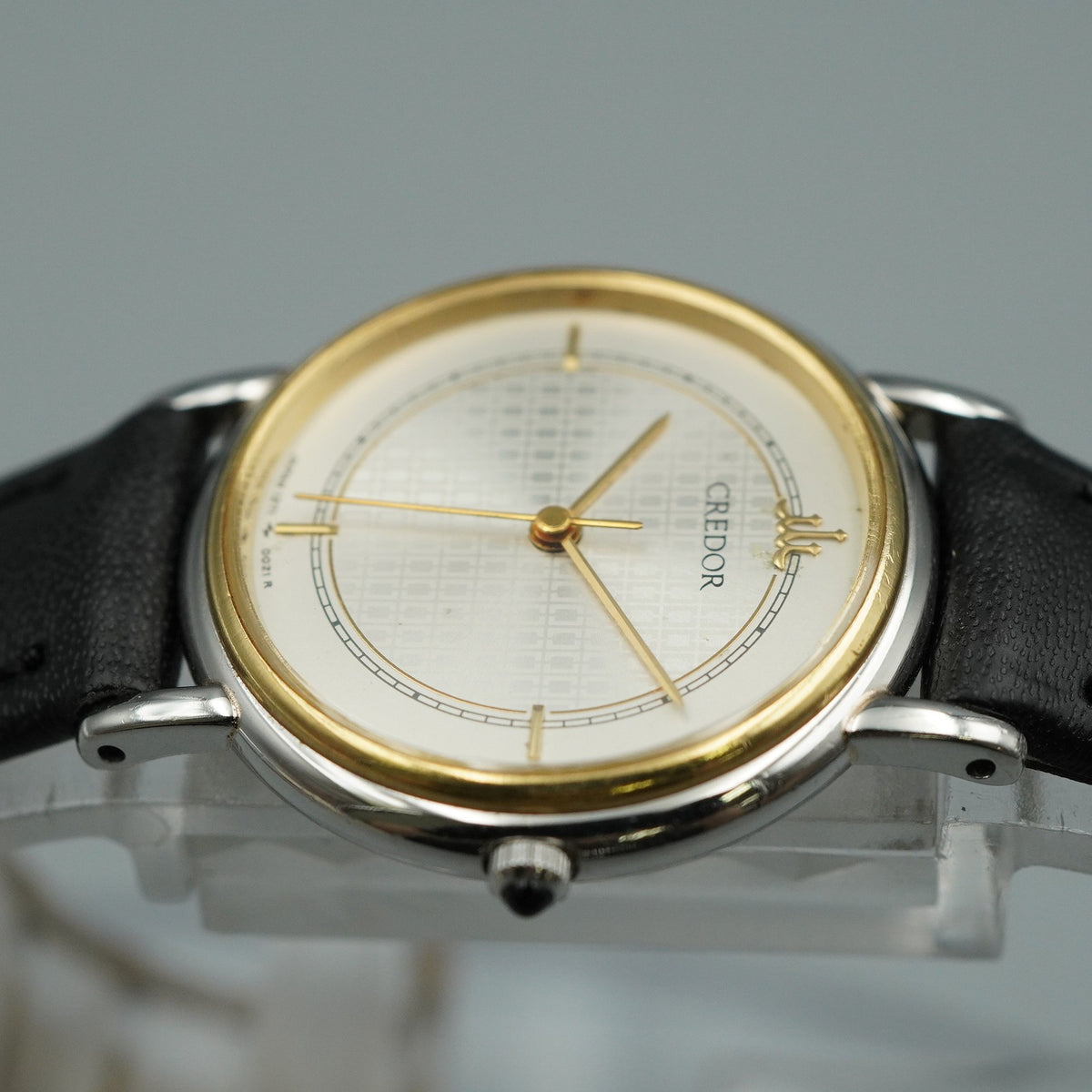 *NEAR MINT* Vintage SEIKO CREDOR 1271-0011 Quartz Silver Round 24mm Women Watch