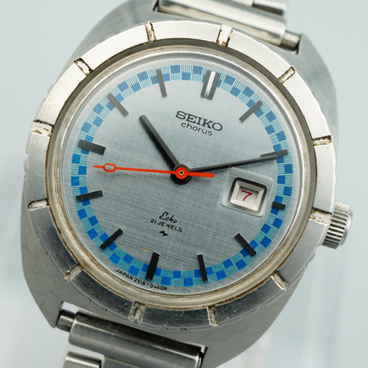 *N MINT* Vintage 1979 SEIKO chorus Ecko 2518-0180 Qz Silver 25 mm Women Watch