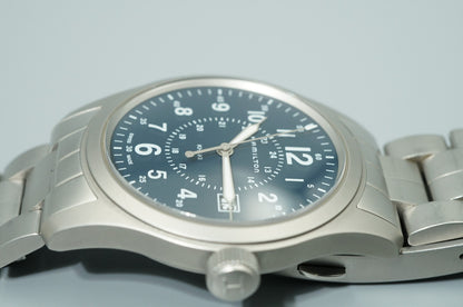 *N MINT* HAMILTON Khaki H682010 Quartz Navy Dial Blue 38mm Date Mens Watch