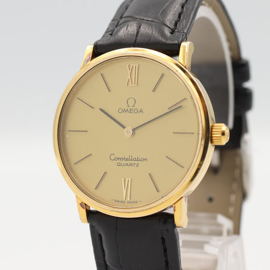 *Exc+5* Vintage 1979 OMEGA Constellation Cal.1330 Qz Gold Round 33mm Mens Watch