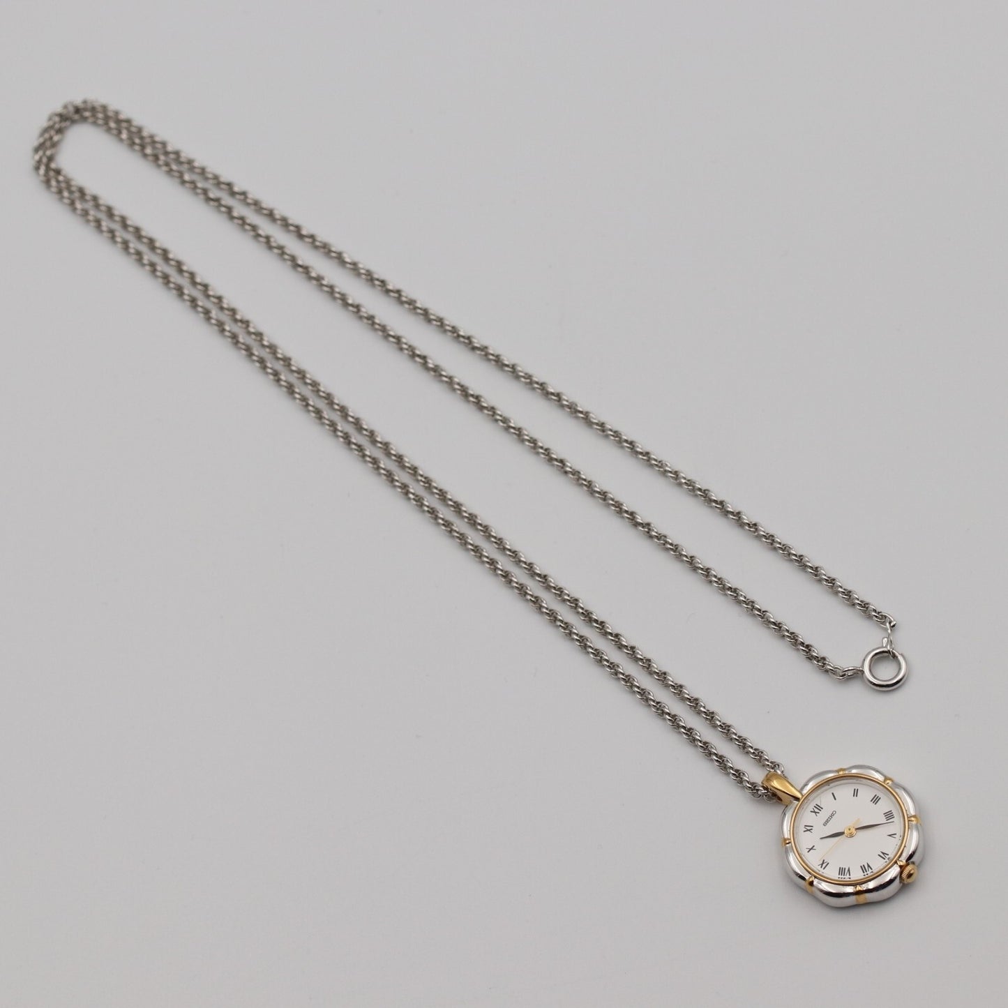 *Exc+5* Vintage SEIKO 1F21-0A10 Quartz White Dial Round 20mm Women Watch JAPAN