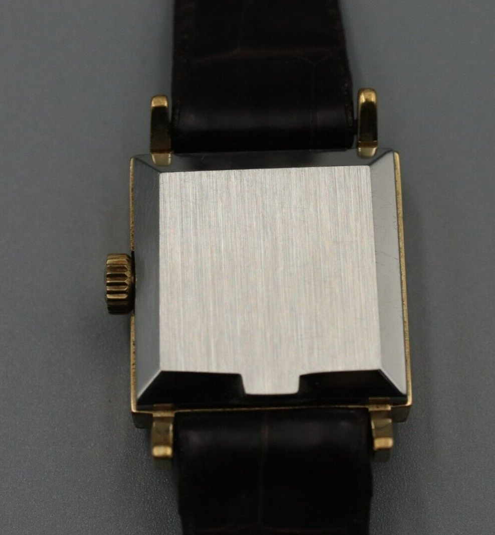 *Exc+5* Vintage OMEGA Geneve Cal.1070 Hand Winding Gold Dial Square Women Watch