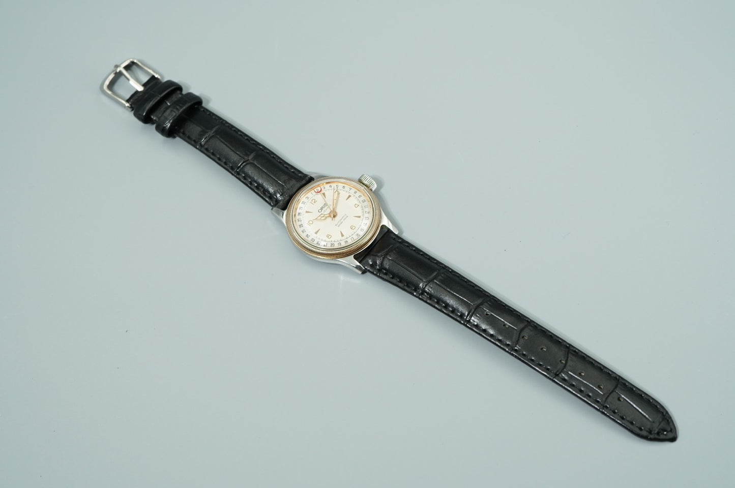 *MINT* Vintage 1980s Oris Big Crown 7400B Automa White Round 32mm Woｍens Watch