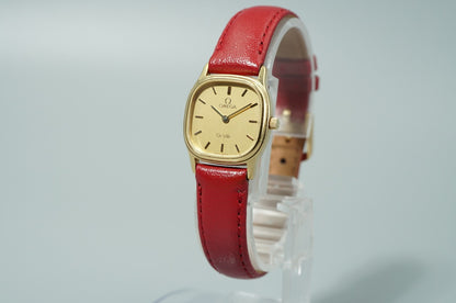 *N MINT* Vintage 1990s OMEGA De Ville Cal.1455 Quartz Gold 20mm Women Watch