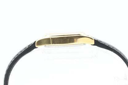 *N MINT* Vintage OMEGA DeVille Cal.1353 Qz Black Dial Rectangle 19mm Women Watch