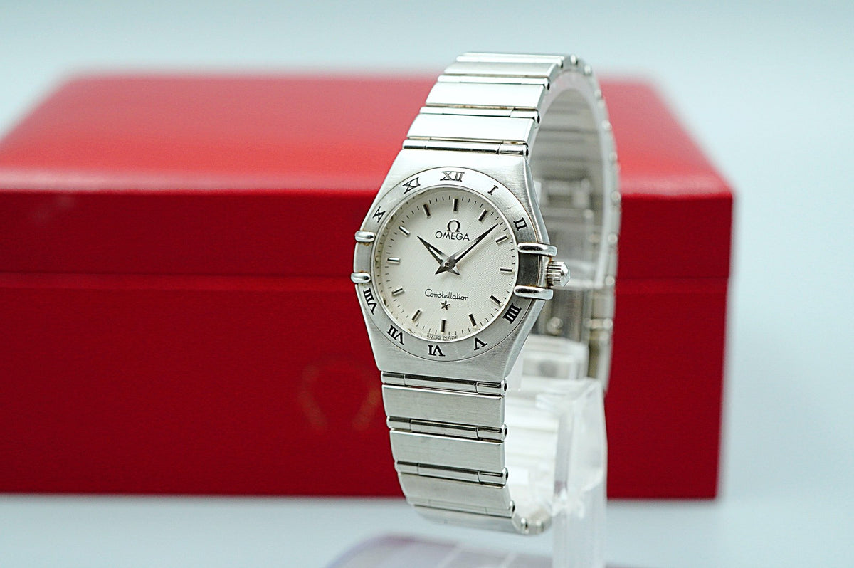 N MINT Vintage 1998 OMEGA Constellation Cal.1456 Qz Silver 25mm Women Watch