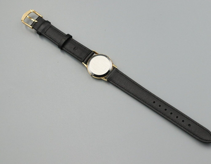 *NEAR MINT* Vintage OMEGA De Ville Cal.1387 Quartz Black Dial Round Women Watch