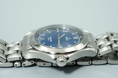 *MINT* Vintage 1994 OMEGA Seamaster Cal.1438 Qz Blue Dial Round 36mm Mens Watch