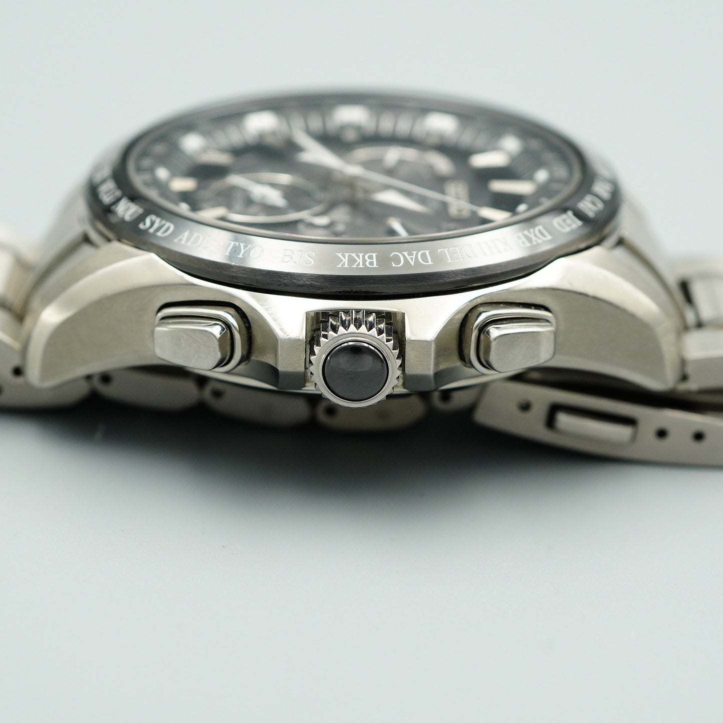 *N MINT* Box & Paper SEIKO ASTRON 8X53-0AB0 Solar Black Round 45 mm Mens Watch