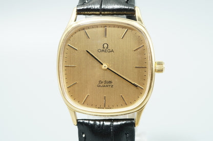 *MINT* Vintage 1977 OMEGA De Ville Cal.1330 Qz Gold Dial Square 31mm Mens Watch