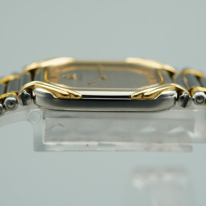 *MINT* Vintage 18KT SEIKO CREDOR 2F70-5490 Qz Silver Rectangle 19mm Women Watch