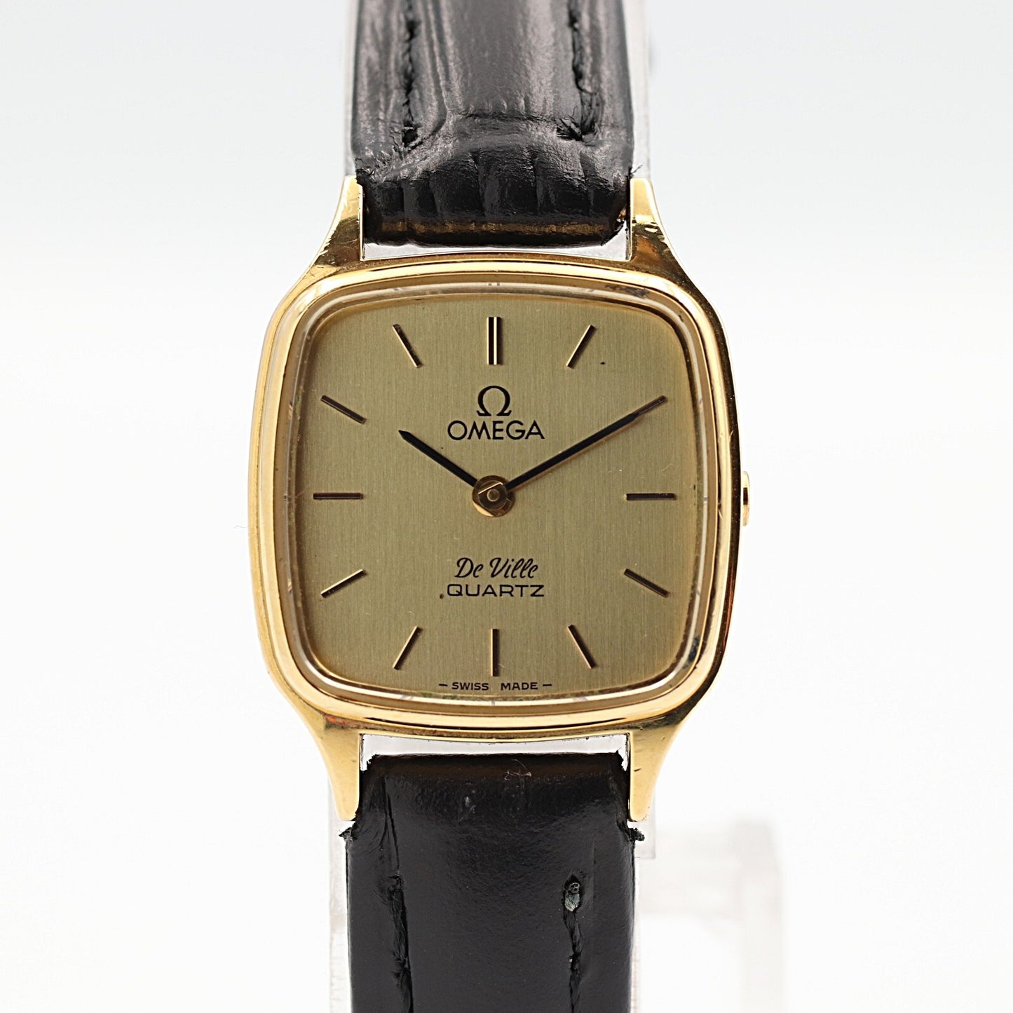 *NEAR MINT* Vintage 1978 OMEGA De Ville Cal.1350 Qz Gold Square 21mm Women Watch
