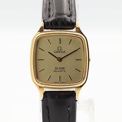 *NEAR MINT* Vintage 1978 OMEGA De Ville Cal.1350 Qz Gold Square 21mm Women Watch