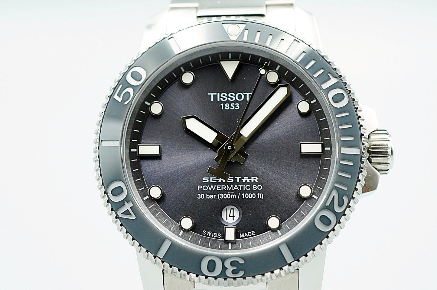 *TOP MINT* TISSOT Seastar Powermatic 80 T120407A Automatic Gray 43mm Mens Watch