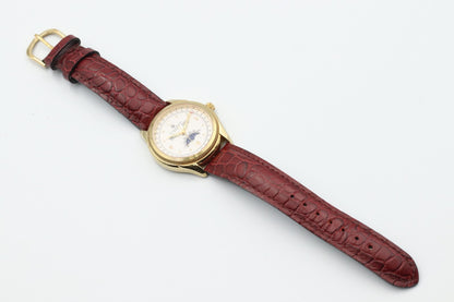 *MINT* Vintage Christiano Domani  Moon CD-2001 Qz White Dial 36mm Mens Watch