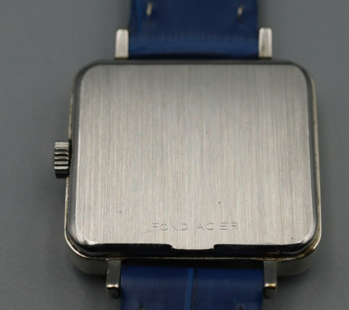 *NEAR MINT* Vintage OMEGA De Ville Hand Winding Blue Dial Square Mens Watch