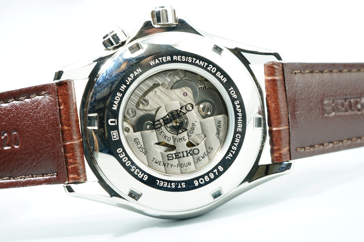 *TOP MINT* SEIKO 6R35-00E0 7771-5011 AT Green Dial Round 39mm Mens Watch