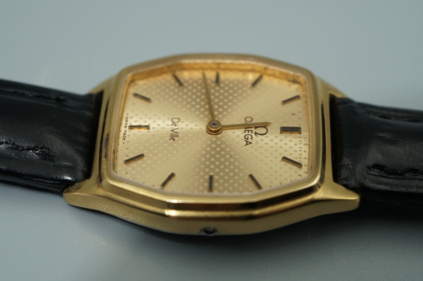 *N MINT* Vintage OMEGA De Ville Cal.1387 Quartz Gold Octagon 22mm Women Watch