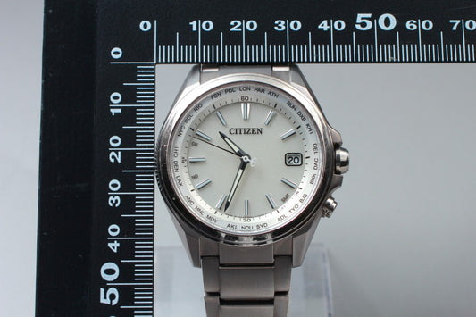 N MINT CITIZEN CB1070-56A H149-S096073 Automatic White dial Wristwatch JAPAN