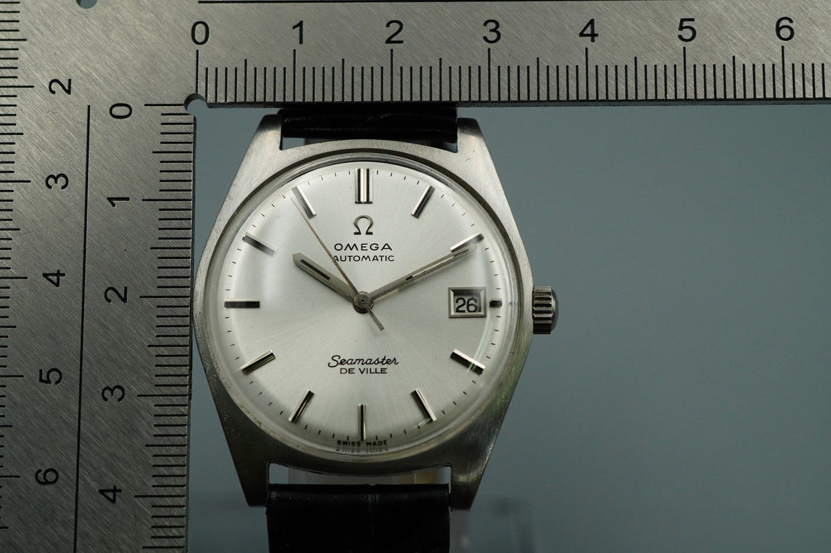 N MINT 1960s OMEGA Seamaster De Ville Cal.565 Automatic Silver 34mm Mens Watch