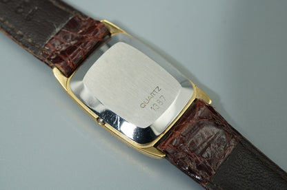 *NEAR MINT* OMEGA De Ville Cal.1387 Qz White Dial Rectangle 19mm Women Watch