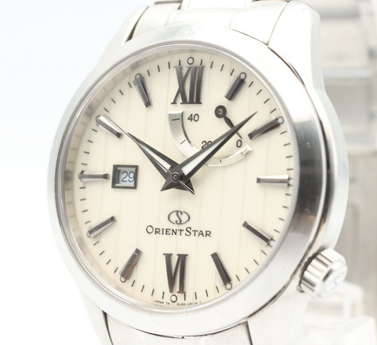 *N MINT* Vintage ORIENT STAR EL00-C0-B Automatic White Dial 40mm Mens Watch