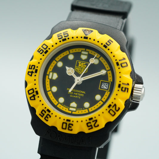 *N MINT* Vintage TAG Heuer FORMULA 1 380.508 Quartz Black Dial 28mm Women Watch