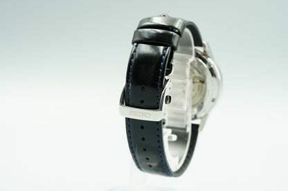 *NEAR MINT*  SEIKO MECHANICAL 6R15-01S0 AT Blue Dial Round 40mm Mens Watch