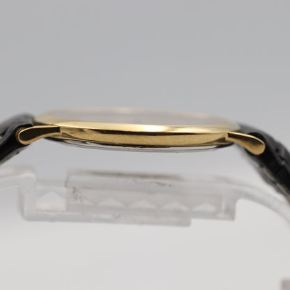 *NEAR MINT* Vintage OMEGA De Ville Cal.1378 Qz Gold Dial Round 32mm Mens Watch