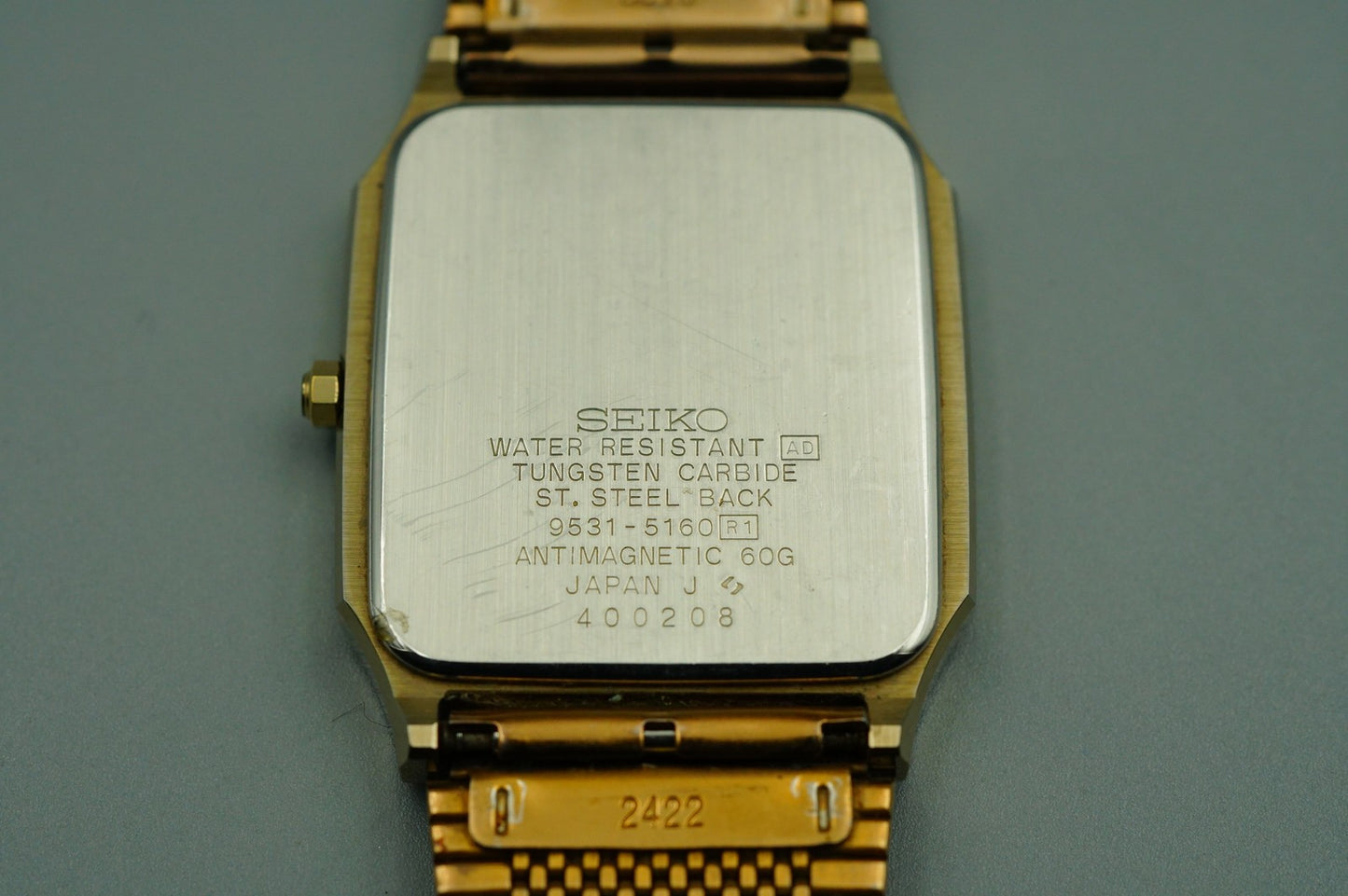 *NEAR MINT* Vintage 1986 SEIKO Dolce 9531-5160 Qz Gold  Square 28mm Women Watch