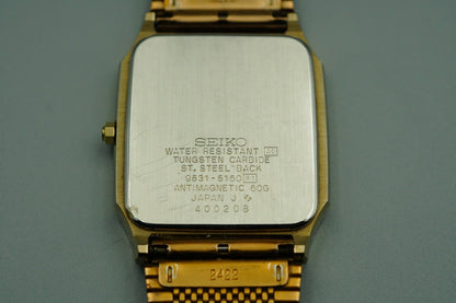 *NEAR MINT* Vintage 1986 SEIKO Dolce 9531-5160 Qz Gold  Square 28mm Women Watch
