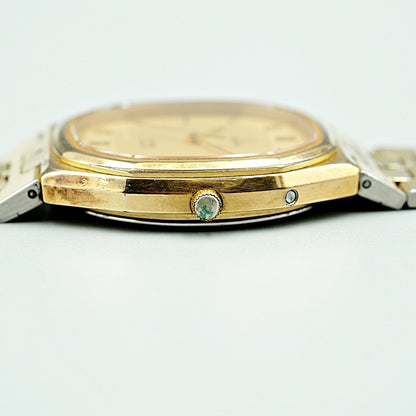 *Exc+4* Vintage 1977 OMEGA De Ville Cal.1332 Qz Gold Octagon 34mm Mens Watch