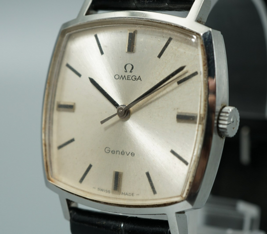 serviced Vintage 1970 OMEGA Geneve Cal.601 Hand Wind Silver 31mm Mens Watch