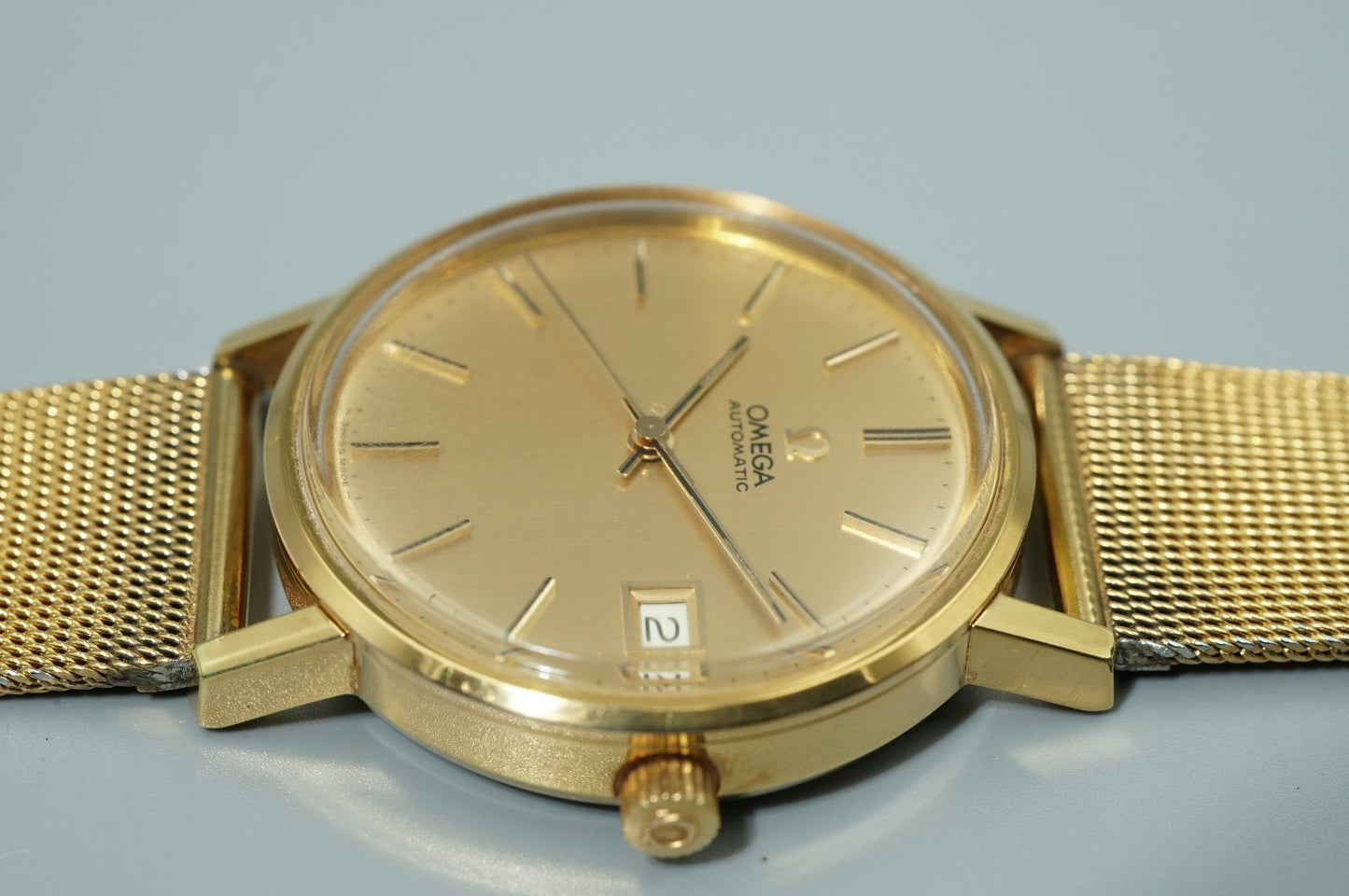 *Exc+5* Vintage 1972 OMEGA Cal.1012 Automatic Gold Dial Round 34mm Mens Watch