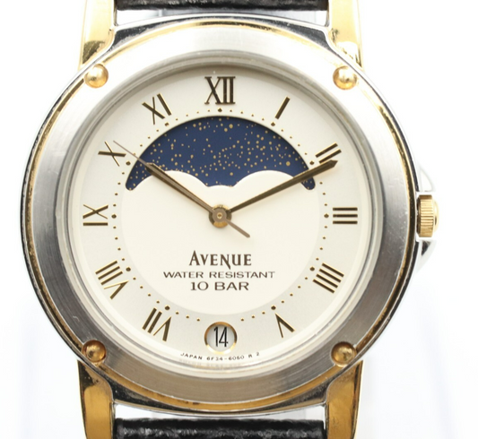 OH *NEAR MINT* Vintage SEIKO AVENUE RESISTANT 6F34-6040 White Dial Mens Watch