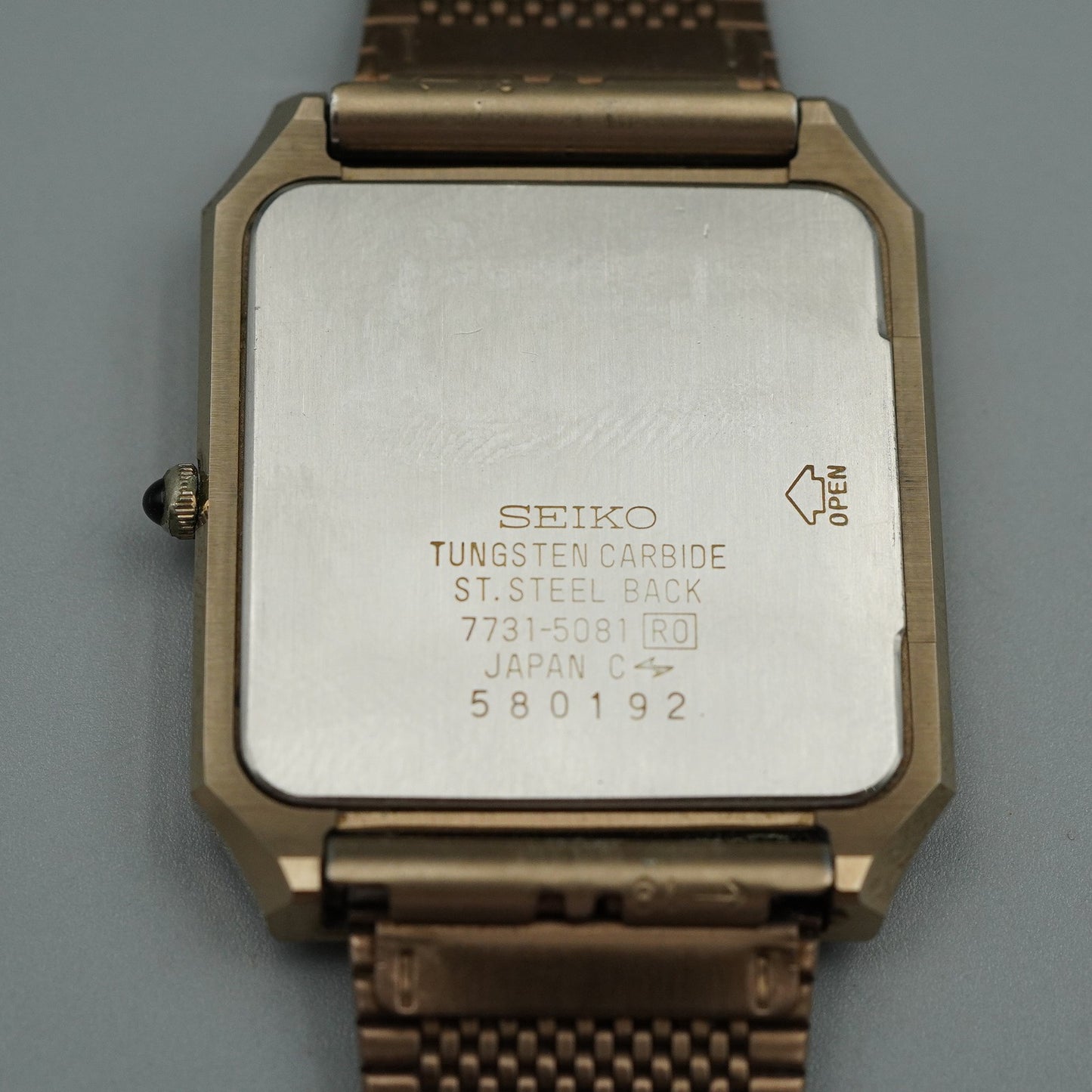 *N MINT* Vintage 1980s SEIKO Dolce 7731-5081 Quartz Gold Square 29mm Women Watch