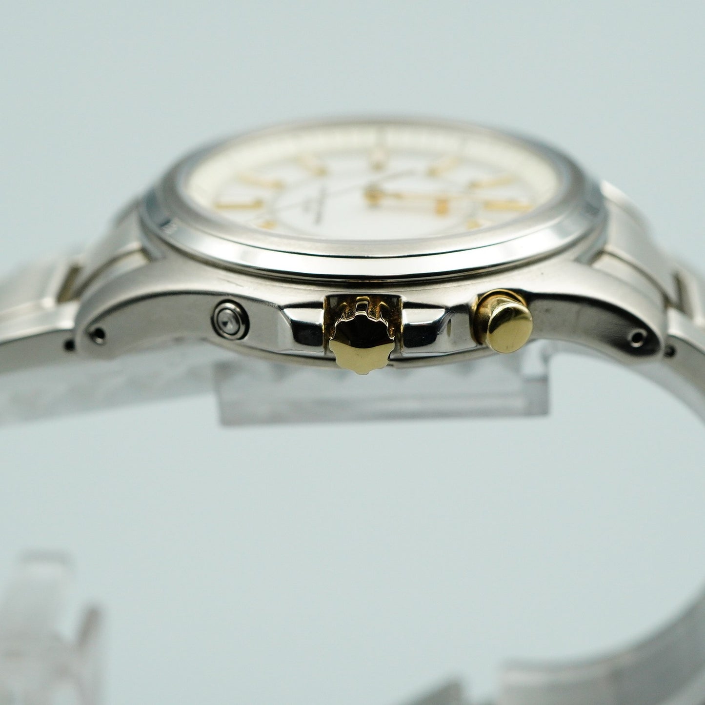 *TOP MINT* SEIKO 7B22-0BH0  Radio Wave Control Solar White 38mm Mens Watch