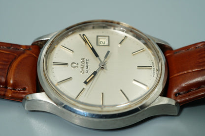 *N MINT* Vintage 1970s OMEGA Seamaster Cal.1342 Qz Silver 35mm Mens Watch