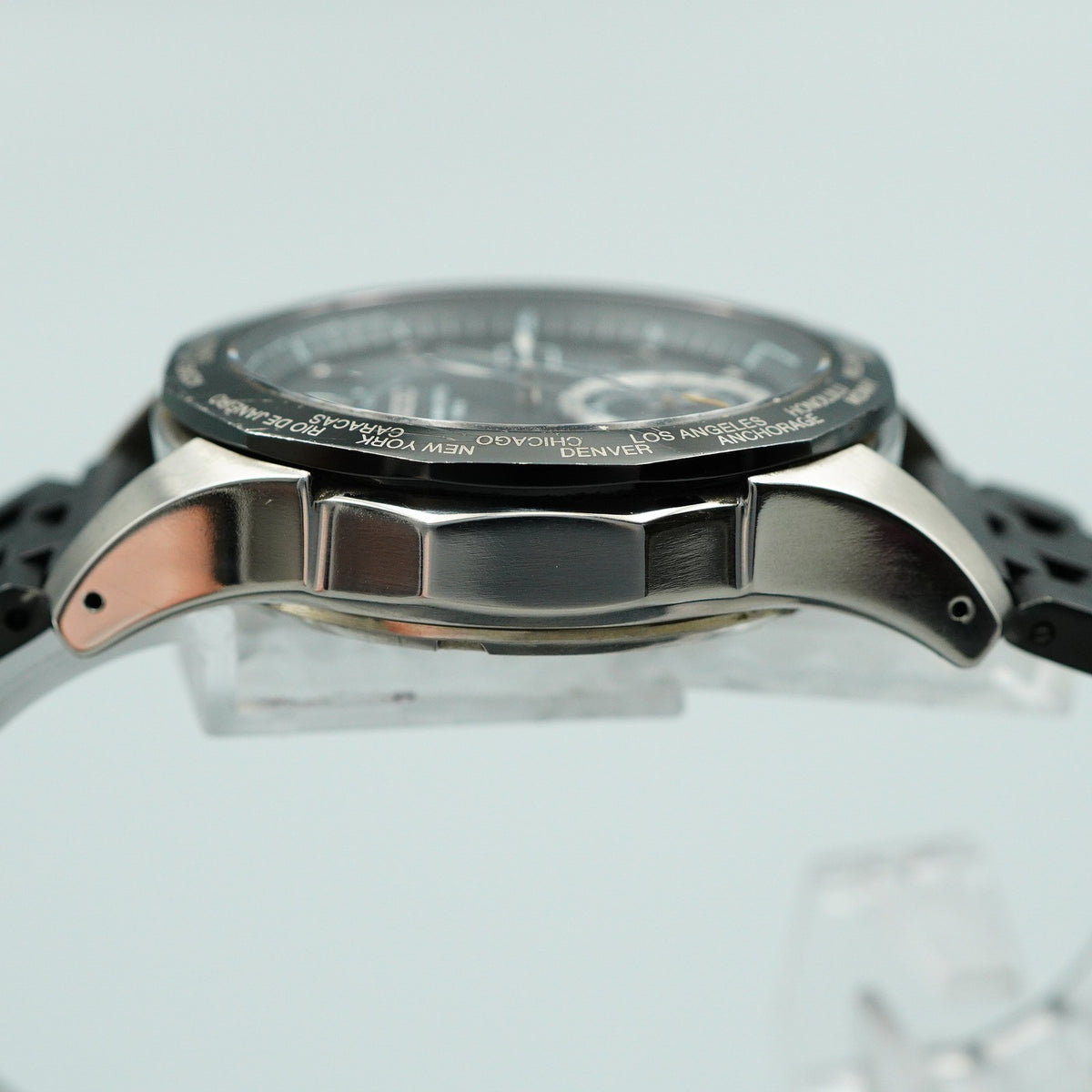 *Exc+5* New Batt SEIKO Brightz 8B53-0AA0 Solar Black Dial Round 40mm Mens Watch