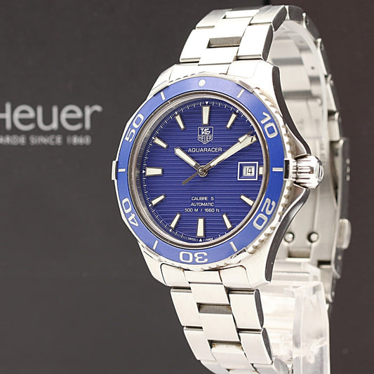 *N MINT* TAG HEUER Aquaracer BA0830 WAK2111 Automatic Blue Dial 42mm Mens Watch