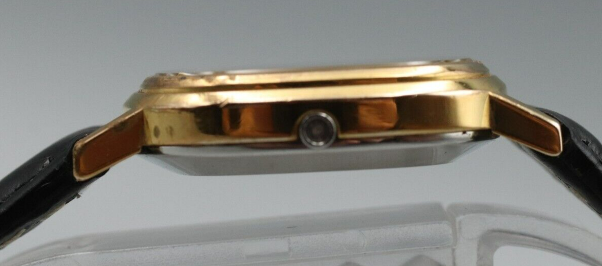 *Exc+4* Vintage OMEGA De Ville Cal.1350 Quartz Gold Dial Oval Women Watch JAPAN