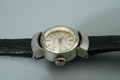*Exc+4* Vintage 1964 SEIKO Solar Hand Winding Silver Dial Round 17mm Women Watch